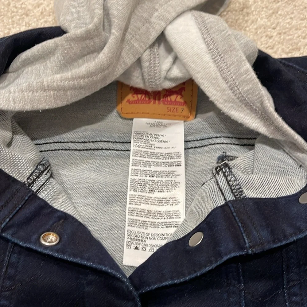 Levi’s mixed media hoodie jacket, size 7 - Picture 6 of 8